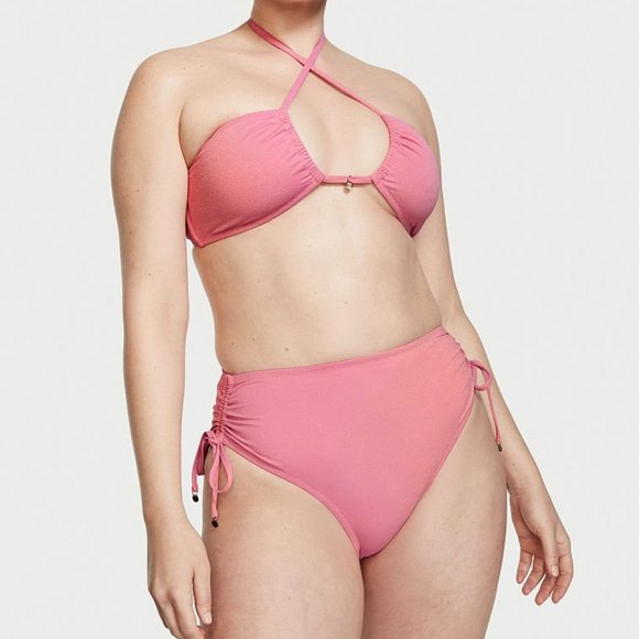 💫VICTORIA'S SECRET SWIM Ruched High Waist Cheeky Bikini Bottom   NWT - Picture 1 of 4